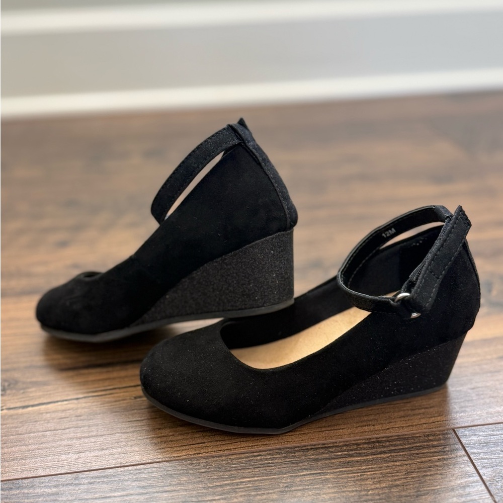 Jellypop Kids Black Mary Jane Wedge Flats Size 12 Girls